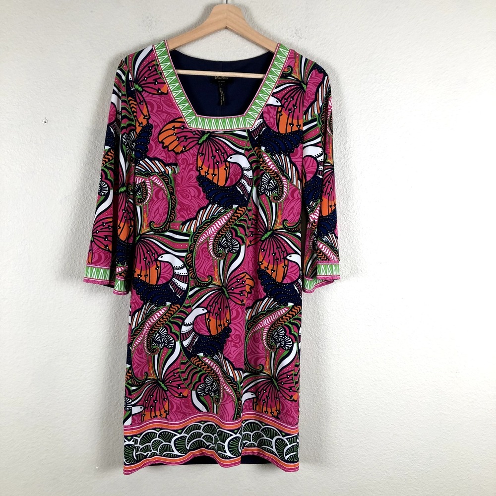 Laundry By Shelli Segal Dress Womens‎ 4 Pink Floral Shift Colorful Work Casual